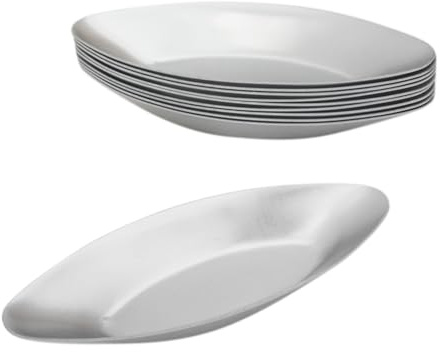 Proshopping Aluminum Oval Boat Tart Molds, Mini Egg Tartlet Pans, 10 Pack | Individual Canoe Egg Tart Tins for Baking Pie, Quiches - Silver