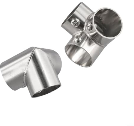 Stainless Steel Tube Connector 26mm Round Pipe Flange Bracket Wardrobe Rail Holder Right Angle Shelf Support for Greenhouse Frame Joint and Furniture Assembly(Right angle 3 way)