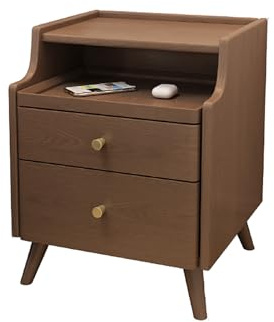 MidCentury Modern massivt trä kommod med Ders och Boohelf platsbesparande design för sovrum och vardagsrum solut