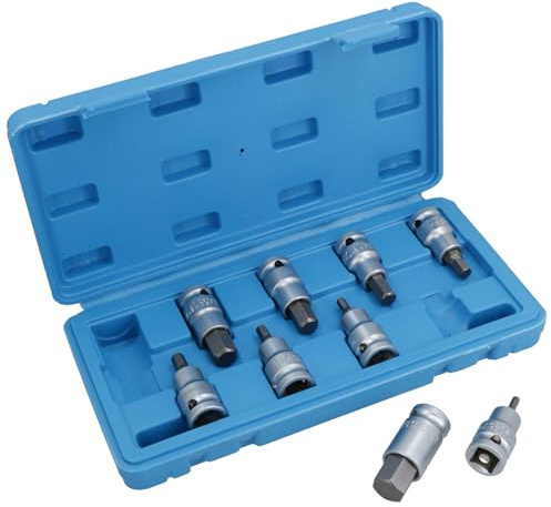 1/2 Drive Hex Key Bit Ratchet Socket Set 4mm - 17mm 9pc Hex Allen Alan TE739