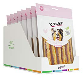 DOKAS Getreidefreier Premium Snack mit Hühnerbrust für Hunde – Ideal für zwischendurch, 8er Pack (8x220 g)