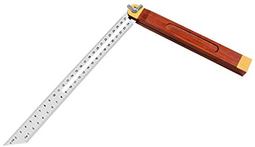 Tubayia Edelstahl Anschlagwinkel Winkelschmiege Präzision Messwerkzeug mit Holzgriff (27cm)