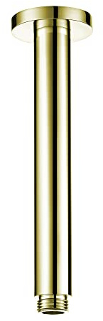 ENKI A15 Ceiling Mounted Round Shower Arm, English Gold, Rainfall | Solid Brass, 1-Year Guarantee, Rainfall Shower Head Arm, Replacement Arm, Modern, Easy Install, Bathroom