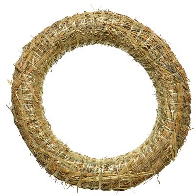 Decoris Corona di paglia, cannuccia, ghirlanda decorativa, tubo - diversi diametri a scelta - 20 cm