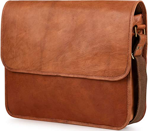 Berliner Bags Vintage Umhängetasche Ghent aus Leder, Messenger Bag mit Laptopfach für Damen Herren - Braun