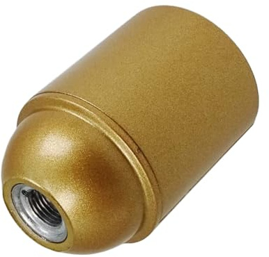 Lampenfassung E27 Gold glänzend 3-teilig Thermoplast Glattmantel M10x1 ISO-Feingewinde schraubbar für LED und Glühlampen