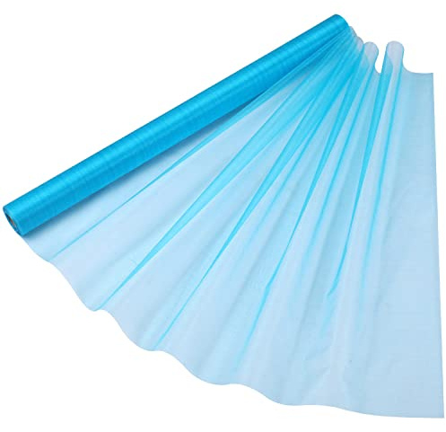 Trimming Shop 70cm x 15m Roll of Organza Sheer Fabric - Turquoise Blue