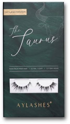 AYLASHES Limited Edition Sternzeichen The Taurus DIY Wimpernextensions für zu Hause 6 Paar Wimpern mit bis zu 7 Tage Halt