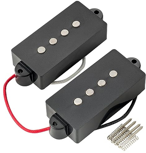 Artec POA4 Alnico 5 Tono Vintage Split Pick Up Humbucker P-Bass Set 8,4K per Basso Elettrico 4 Corde Precision Bass, Nero