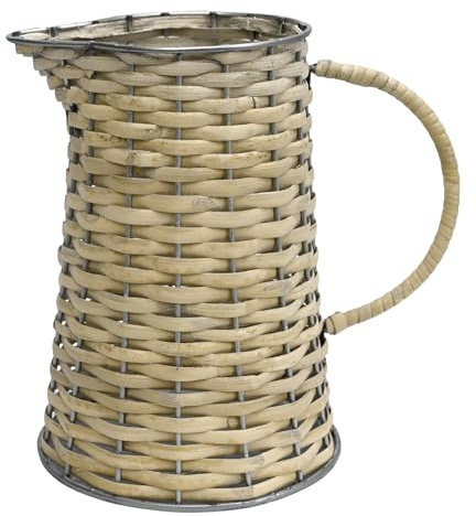 BIG FORTUNE Vintage-Milchkännchen-Vase aus Metall, 22,6 cm L x 14,5 cm B x 20,3 cm H, rustikaler dekorativer Krug, perfekt für Innendekoration, Tischdekoration oder Regaldekoration