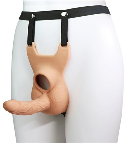 Umschnall Dildo Mit Verstellbare Strapon Umschnalldilodo Slip SM Vagina Anal Erotik Masturbator Silikon Realistischer Dildo Buttplug Sex Spielzeug Für Frauen, Paare, Männer (Hautton,M)