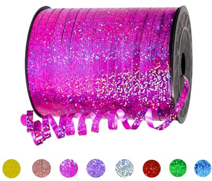 Geschenkband Rose Rot 5mm Breit,450M Kräuselband Geschenkbänder Schleifenband Glitzer Ballonband Ringelband,Dekoband für Hochzeit Weihnachten Neujahr Geburtstag Geschenkverpackung Ballonverschlüsse