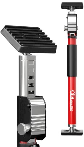 3-H Puntal Expansión Telescópico Reforzado 1 Pieza,Tensor Soporte Puerta Techo 40-62cm Carga 50KG Puntales de Obra Ajustable Puntales Extensibles Acero Robusto para Construcción Obras(Rojo) | Carga máxima de 75 kg, Soporte telescópico para placa de yeso, marco de puerta, instalación de armario DIY,