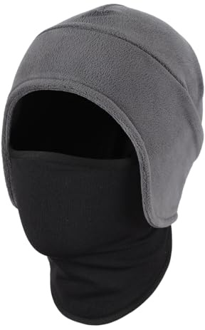 Magracy Mens Fleece Beanie with Face Cover Windproof Skull Cap Winter Earflap 2 in1 Beanie Cycling