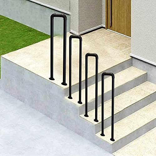Handlauf Geländer Übergangshandlauf für den Außenbereich, Handlauf für die Veranda für Terrassenbeläge im Außenbereich, Gartenterrasse, Balkon, Metallschmiedeeisen | U-förmiges Treppengeländer-Stützs