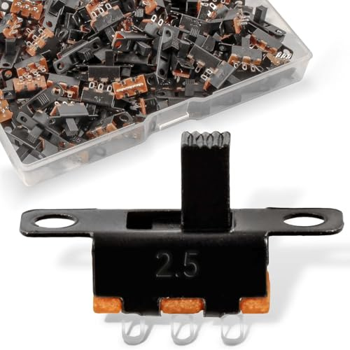 100pcs Mini Micro Slide Switch 1p2t 2 Position 3 Pin Dip Miniature Vertical Slide Switch SS-12F15 for PCB Breadboard Electronic