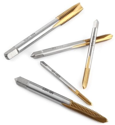 Thread Cutting Tool Set, M6 Tap Set M3 M4 M5 M6 Tap Set, M6 Tap for Cutting and Threads, 5 Pieces with Chip Ejection to The Front for Through Hole Thread Cutting