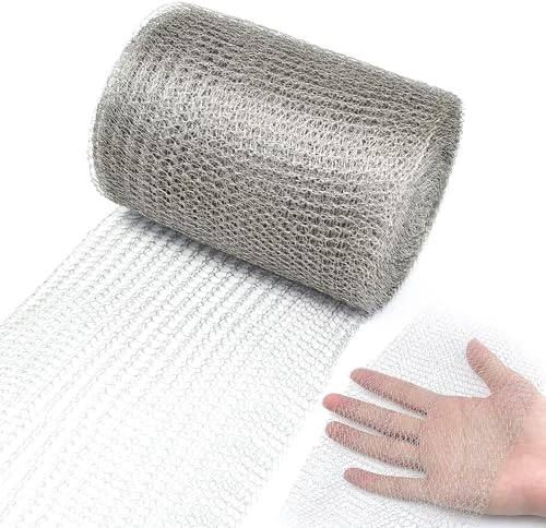 Maschendraht Drahtgitter Edelstahl, 12.7cm x 6m Drahtgeflecht Feinmaschig Edelstahlgewebe Engmaschig für Nagetierschutz, Lochfüller, Schützen von Setzlingen & Samen