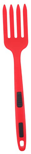 Holibanna Tenedor De Cocina Grande De Silicona Rojo, Aparato De Cocina Ergonómico y Suave, Antiadherente, Seguro Olor, Utensilio Práctico Para Mezclar Ensalada y Fideos Fritos, Uso Doméstico