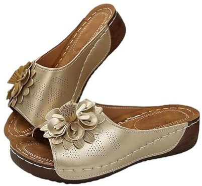 Women Waterproof Shoes Womens Ballerina Slippers Planter Fasciitis Sandals Ladies Pretty Flip Flops Orthopedic Sliders Women UK Black Sparkly Flip Flops Water Shoes Gold 5