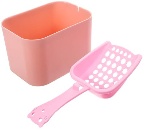 HOMOBABE 1 Satz Katzenstreu mit Eimer Ergonomische Katzenschaufel für Müheloses Reinigen Langlebig und Katzenklo Zubehör Farbgebung Praktische Handhabung für Katzenbesitzer
