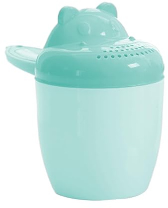 Qiwieod Enjuagador De Baño para Bebés - Recipiente para Verter Agua | Seguro Grueso con Diseño Infantil para Niños y Niñas Lavado de Pelo y Cabeza