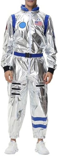 Generisch Men's Ski Suit Ski Overall Perfect for Carnival Stage Performances Jumpsuit Silk, blue, XL