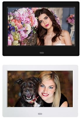 PUFAHAU Cadre Photo Numérique Intelligent 7 Pouces, Lecteur De Musique Mp3 Mp4 Vidéo 720P, Écran LED, Lecture Automatique, Télécommande, 2 Pièces