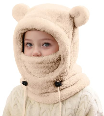 Cagoule Polaire Thermique Hiver pour Enfants 3-10 Ans, Multifonction Coupe-Vent Cagoule Ski Cyclisme Polaire Balaclava Hiver Tour de Cou, Thermique Bonnet Doublé en Molleton Foulard à Capuche