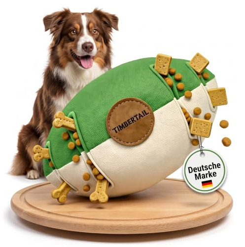 Timbertail Schnüffelball für Hunde – Intelligentes Hundespielzeug & Welpenspielzeug zur Beschäftigung – Intelligenzspielzeug mit 8 Fächern für Leckerlis – Robuster Hund Ball für kleine & große Hunde