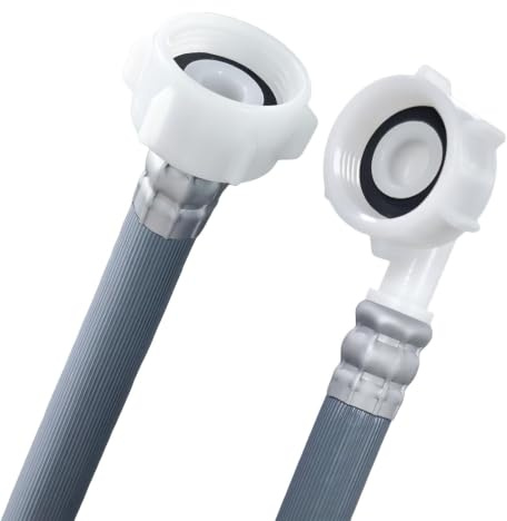 YUANNY Tuyau Machine à Laver et Lave Vaisselle 1,5 m，D'Alimentation en Eau Coudé/Droit, Utilisation Universelle，Ø 3/4 Tuyau pour lave-linges
