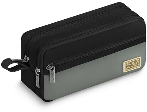 KTMOUW Large Capacity Pencil Case with Compartments, Waterproof Aesthetic Pencil Cases Stationery Organiser, Durable Oxford Pouch for School Supplies & Office Black