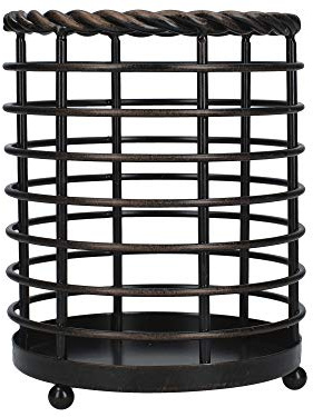Mikasa C000217 Gourmet Kitchen Utensil Holder / Utensil Pot with Rope-Style Detailing, Wire, Black, 12 x 15 cm