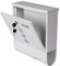 Wiltec Briefkasten weiß 300 x 85 x 330 mm, Wandbriefkasten mit Zeitungsfach, Schloss, Sichtfenstern und Namensschild, Postkasten aus Stahl galvanisiert