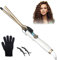 Rizador de Pelo Mini Diámetro 9MM, AIMERVO Tenacilla Ultra Fina Profesional para Ricitos Afro, Planchas con Pantalla LCD, 11 Ajustes de Temperatura de 110 a 210 °C, Revestimiento de Ceramic-Toumaline