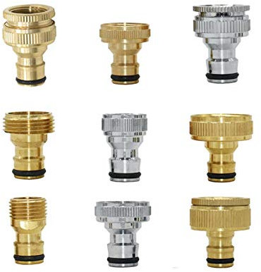 Adaptador de conector de manguera 1/2 3/4 1 Latón roscado Acoplamiento rápido Jardín Adaptador de riego de riego de riego de riego Manguera de cobre Acoplamiento rápido de 1 pieza