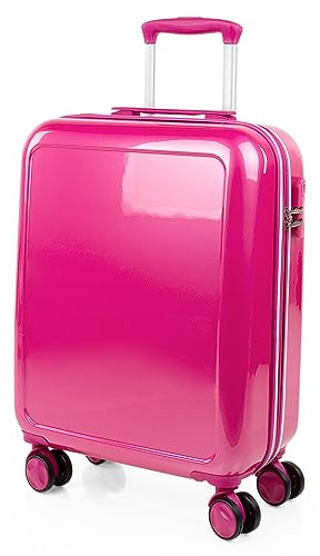ITACA - Maleta Mediana rígida con 4 Ruedas giratorias, Cierre Seguro candado de combinación y diseño Resistente, Apta para 23 Kilos Viajes Largos y escapadas., Fucsia