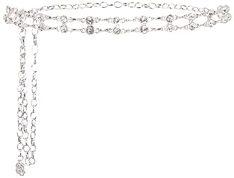 Naimo Damen Glitzer Strass Taillenkette Gürtel Kristall Kettengürtel Metall Link Körperkette Taille Gürtel für Kleid Jeanskleider