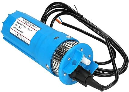 HEXEH water pump submersible 12V 24V 220V For Solar Energy Panels 6L/min Small Mini Lift=70m Deep Well Submersible Pump Electric Water Transfer Pumps (Color : 12V, Size : Blue)