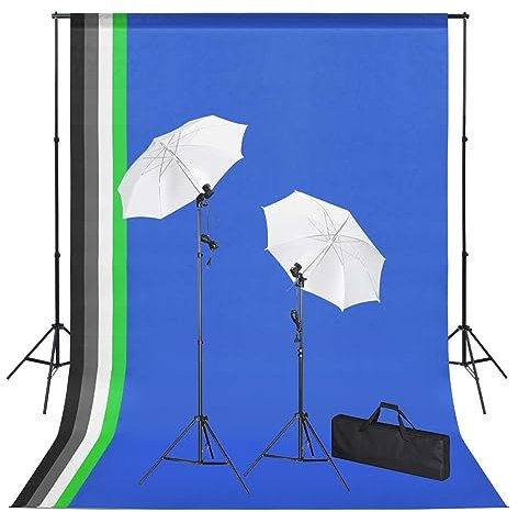 Homgoday Estudio Fotográfico Portátil con Iluminación LED de 5500K y 5 Fondos de Color - Kit Completo para Retratos y Productos