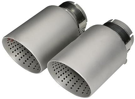 Auspuff Endrohr Für VW Für Golf 6 Für Golf 7 Für Golf R Für GTI Für Tiguan Sandstrahlen Edelstahl Auto Schalldämpfer Spitze Auspuffrohr System Düse Auto Auspuffrohr Endrohr ( Größe : Left In 63 Out 10