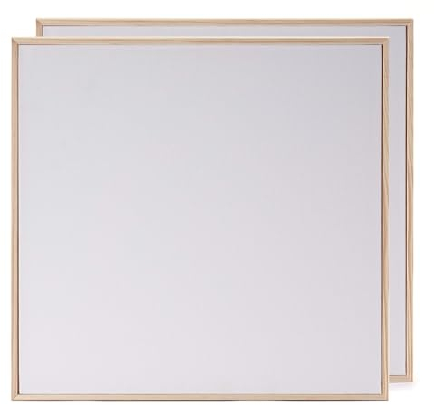 ARTIKUM 2X bespannter Malkarton 50x50 cm | Baumwolle, Pinienholz | Malfertige Canvas Panels mit Schattenfugenrahmen, Leinwandkarton mit Rahmen Set