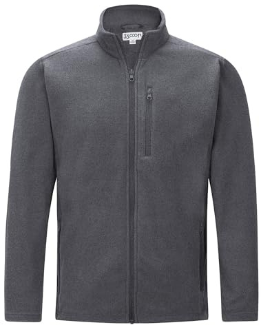 33,000ft Mens Fleece Jackets Lightweight Warm Full Zip Microfleece Midlayer | Windproof Outerwear Sweater Casual Coat, Soft Bodywarmer Thermal Top for Outdoor Running Hiking Travel Work