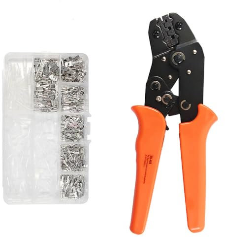 Set di pinze per crimpatura con 270 terminali a spina, terminali isolati da 0,5-2,5 mm2, adatte per pinze multifunzionali di vari tipi di terminali di crimpatura