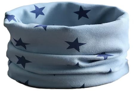 ENSTAB Baby Schal Baumwolle Loop Schal Kinder Baby Loop Hals Wärmer Schlauchschal Mädchen und Junge (B-Hellblau-Stern)