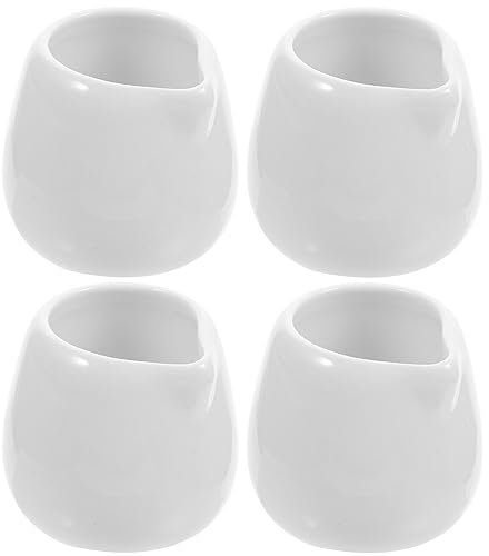 YARNOW 4pièces Récipients à Sauce Céramique Avec Bec Verseur Cruche à Lait Et Saucière Blanche Pour Condiments Et Sauces