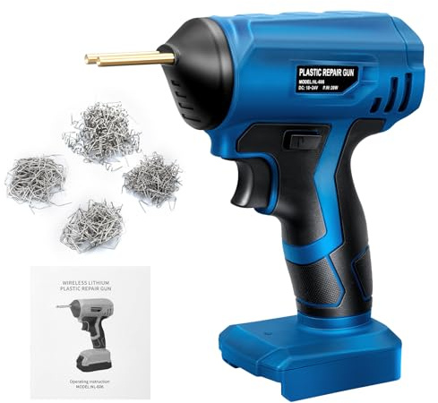 WingFly Soudage Plastique Machine pour Bosch 18 V batterie, machine à souder sans fil avec 400 agrafeuses à chaud 4 types, kit de réparation plastique voiture (batterie non incluse)