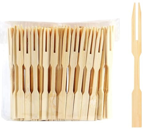200 Forchette di Bambù, Forchette da Antipasto Usa E Getta in Legno, Mini Forchetta da Frutta, Forchetta da Dessert
