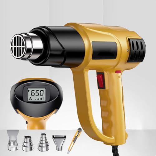 Pistola de calor, kit de pistola de aire caliente resistente de 2800 W, con estuche de transporte, control de temperatura variable 140 ℉-1112 ℉ (60 ℃ - 600 ℃), con 4 boquillas para manualidades
