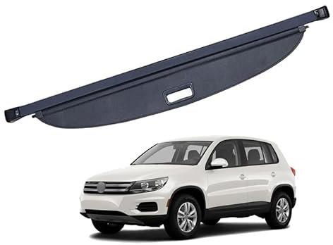 IUYTGTR Ausziehbare Kofferraumablage, für V.W Tiguan 5N 2009-2016 Schutz Privatsphäre Abdeckung Hutablage Cargo Cover Ausziehbar Kofferraumabdeckung Rollo